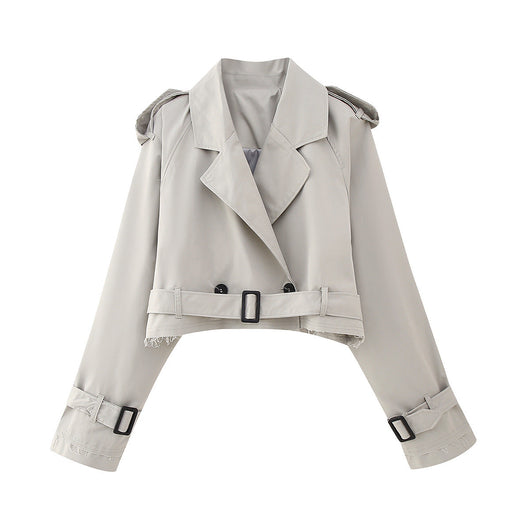 Karla | Damen Schicker kurzer Trenchcoat mit Gürtel