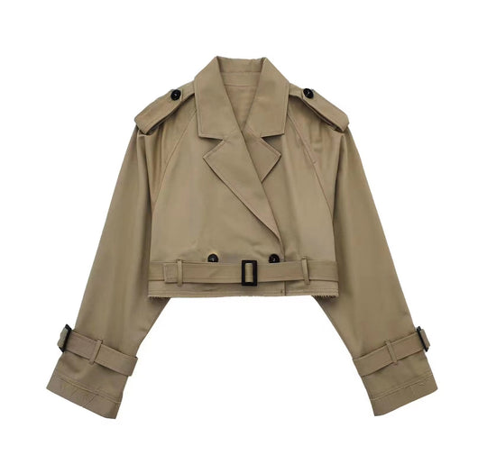 Karla | Damen Schicker kurzer Trenchcoat mit Gürtel