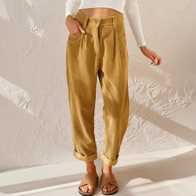 Kerstin | Damen Sommer Hose Mit Hoher Taille Und Weitem Bein