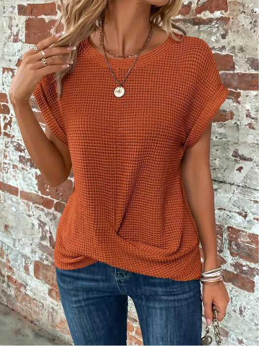 Sylvia Waffel-Strick T-Shirt