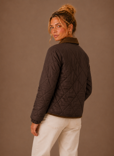 Damen Steppjacke mit Cordkragen