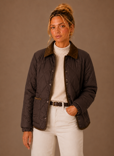 Damen Steppjacke mit Cordkragen