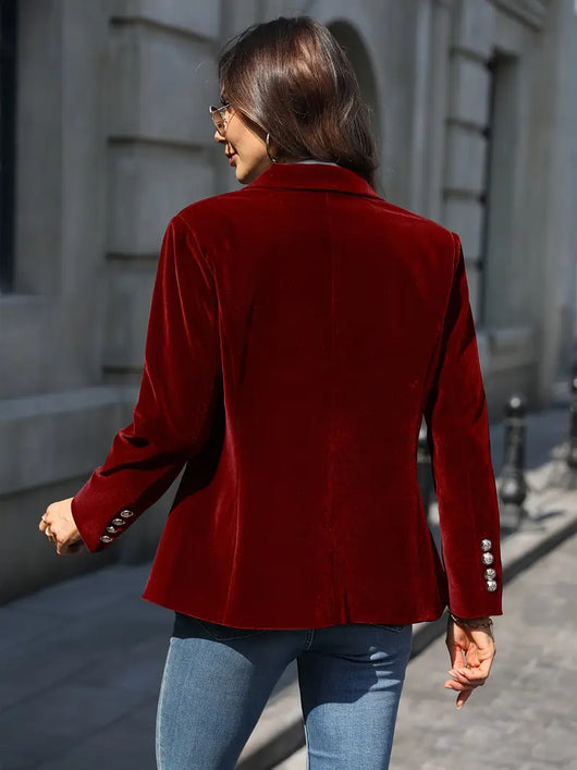 Sabina | Damen Klassischer Blazer mit Ein-Knopf-Verschluss