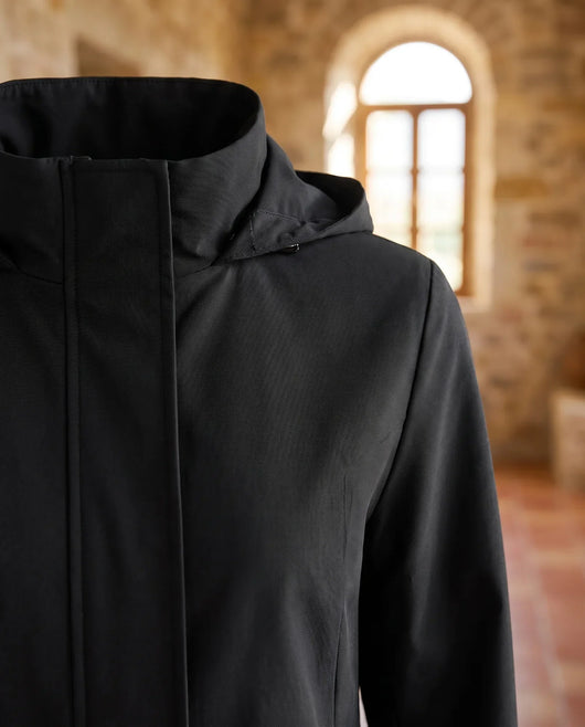 Harlow Trenchcoat mit Kapuze – Schwarz
