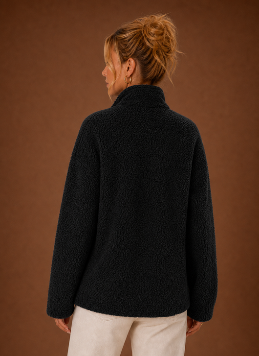 Damen Sherpa-Jacke mit durchgehendem Reißverschluss
