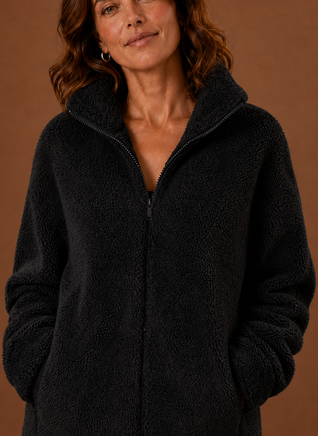 Damen Fleecejacke mit Stehkragen und Reißverschluss