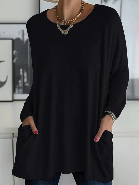 Selina | Damen Lockeres Langarmshirt