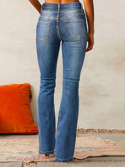 Greta | Damen High-Waist Bootcut Stretch-Denim Jeans