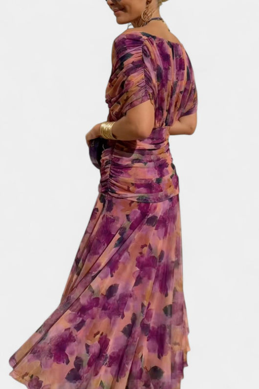 Greta | Damen Off-Shoulder Cocktailparty-Kleid figurbetontes Maxi-Abendkleid