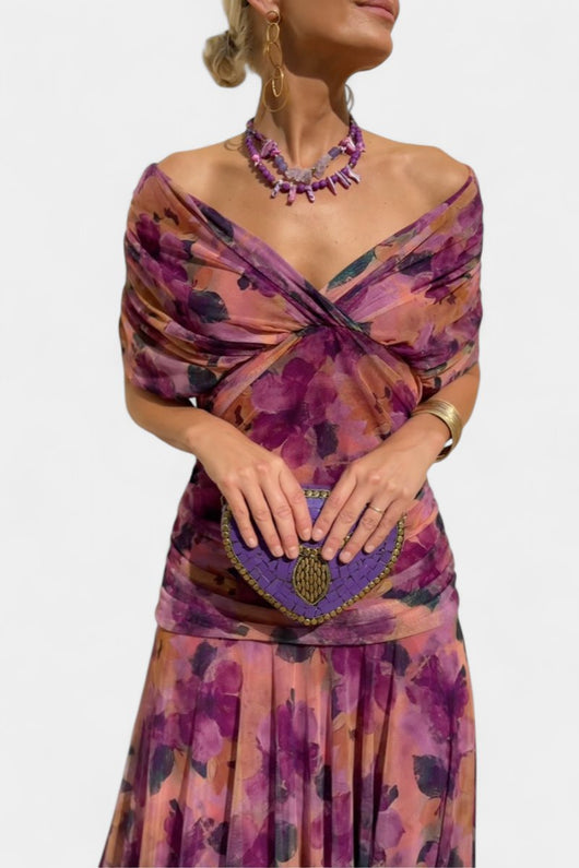Greta | Damen Off-Shoulder Cocktailparty-Kleid figurbetontes Maxi-Abendkleid
