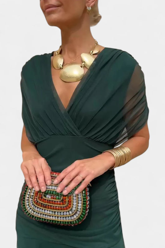 Greta | Damen Off-Shoulder Cocktailparty-Kleid figurbetontes Maxi-Abendkleid