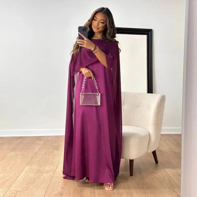 Martina | Damen Cape Maxi Kleid für Hochzeitsgäste