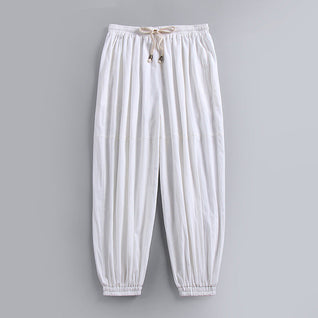 Riviera Weite Leinenhose im Palazzo-Stil