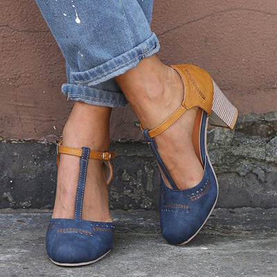 Katharina | Damen Frühlings Mary Janes Mit Blockabsatz