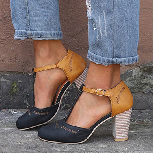 Katharina | Damen Frühlings Mary Janes Mit Blockabsatz