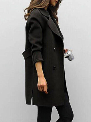 Anna | Damen Chic Klassischer Revers Wintermantel