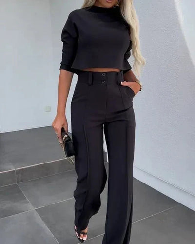 Verena | Damen Zweiteiliges Hosen-Set mit langärmligem Oberteil