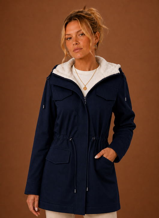 Damen Parka mit Kapuze und Fleecefutter