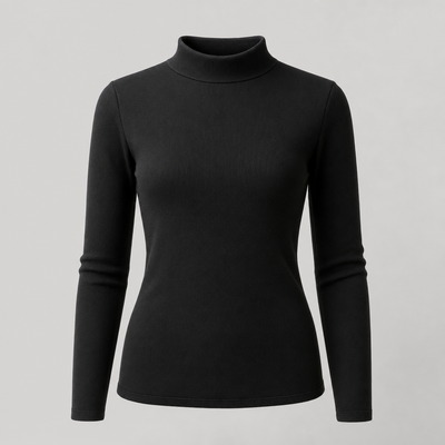 Ottery Ribbed Mock Neck Thermal in black