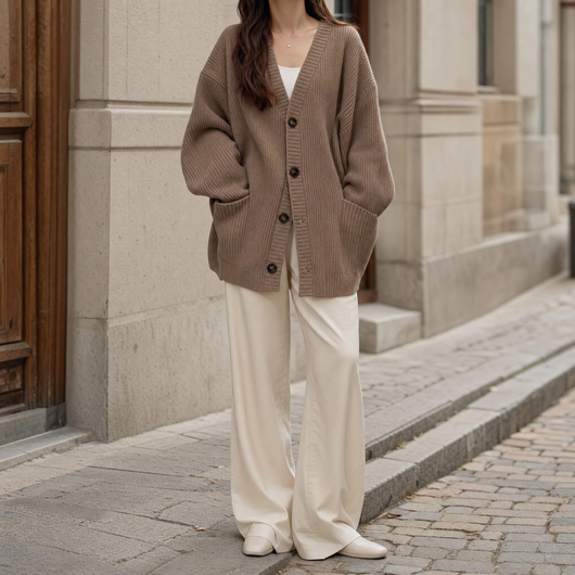 Wexford Grobstrick-Cardigan mit Knopfleiste